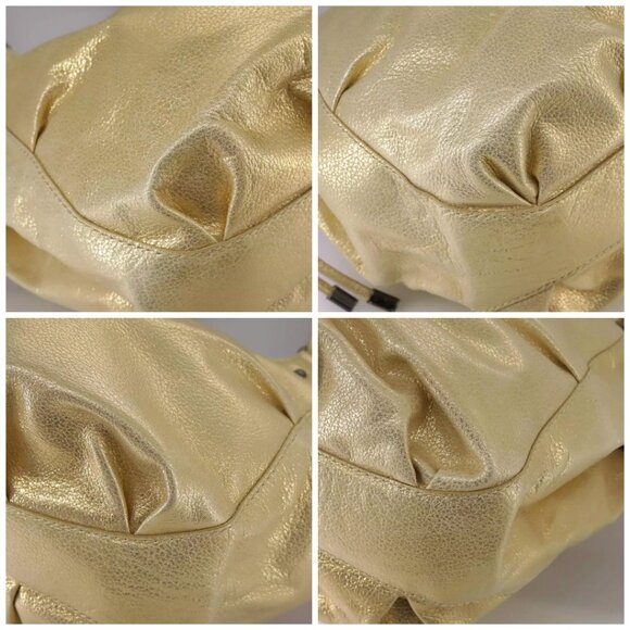 BURBERRY Hand Bag Leather Gold Auth ti2578 - Picture 14 of 14